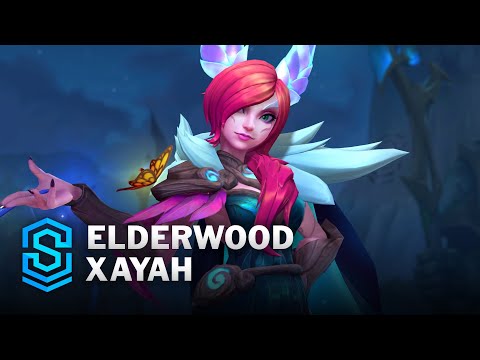 Elderwood Xayah Wild Rift Skin Spotlight