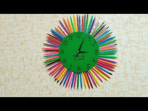 Часы из ФЛОМАСТЕРОВ своими руками / Поделки из фломастеров / CLOCK MADE OF FELT-TIP PENS