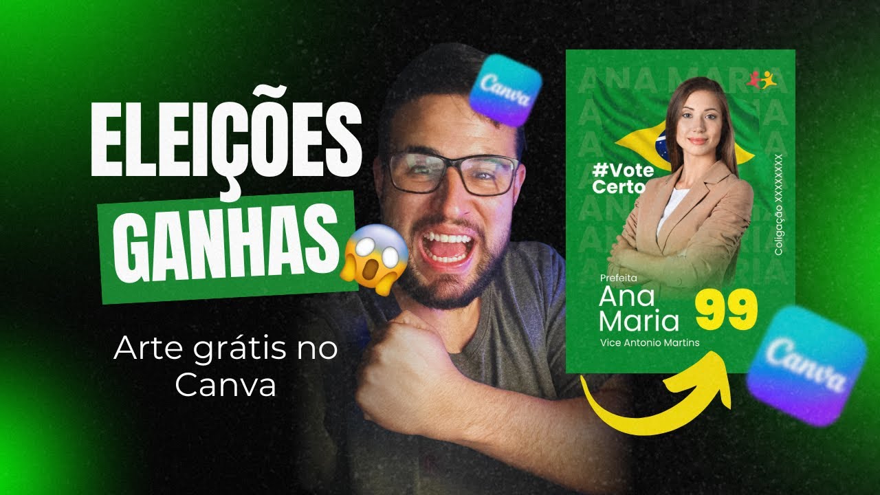 CRIE ARTES POLÍTICAS PARA SEU CANDIDATO VENCER AS ELEIÇÕES NO CANVA AGORA (GRÁTIS!)