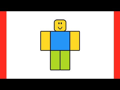 How to draw a ROBLOX NOOB / drawing Roblox game character step by step