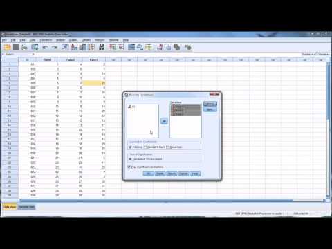 Kendall's Tau Correlation Coefficient in SPSS