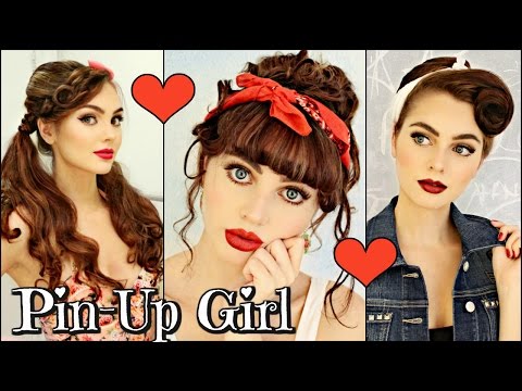 3 Vintage/Retro PIN UP Girl Hairstyles! (1940 / 50's)