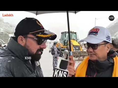 For the first time in my life, I have witnessed such heavy #snowfall​ in August here in #Ladakh​. Even the villagers said they had never seen snowfall of this magnitude during this month. The unusual weather, with rain and snow across North India, disrupted the festival we had gathered to celebrate;  Despite the challenges, the beauty of this tourist destination remains unmatched, and such moments remind us of nature’s power and unpredictability: Kiren Rijiju in conversation with Kashmir News Service 's Correspondent Nadeem Khawaja .