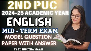 2nd PUC English | Mid - Term Exam | Model question paper with answer | PUC Exams 2024-25