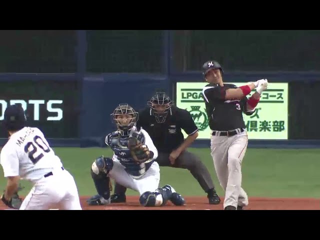 7回表 マリーンズ・サブローがバファローズ・馬原の150km/h直球をとらえて勝ち越し打!! 2014/5/7 Bs-M