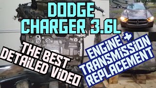 How to replace the engine & transmission 2011-2023 Dodge Charger 3.6L pentastar 845RE 8HP70 ZF 8 Spd