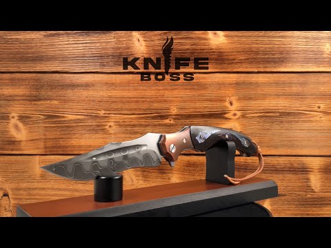 KnifeBoss lovecký zavírací nůž Ebony & brass triple steel SKD11
