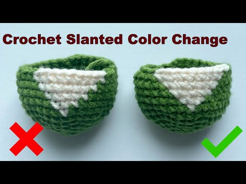 Crochet Yarn Color Change for Slanted Edge Tutorial, Mastering Crochet Skills