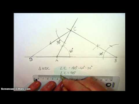 Finne vinklane i ein trekant