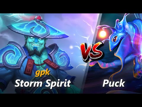 How to Storm Spirit mid vs Puck (feat. gpk) | First 10 minutes