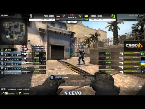 FlipSid3 vs Penta Game 1 (CEVO-P CS:GO Season 8) - Helium, Launders, & Metuz
