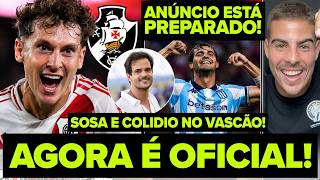 VASCO JÁ PREPARA ANÚNCIO OFICIAL! SANTIAGO SOSA E COLIDIO NO VASCÃO! EXCELENTE NOTÍCIA! VAI ASSINAR!