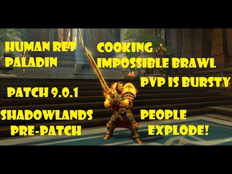 Human Ret Paladin PVP BG Brawl 9.0.1 - PVP is Very Bursty! People Explode LMAO!
