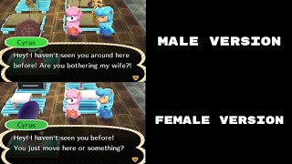 Animal Crossing New Leaf: Cyrus Dialogue Differences
