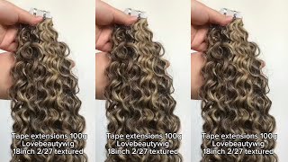 lovebeautywig | 18inch Textured Highlight 2/27 Tape Extensions Human Hair 100g#hairextensionsspain