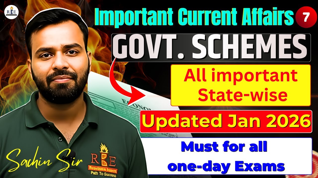 State-Wise Schemes 2026 One-Shot | Jan 2026 Update | All One-Day Exams| SSC CGL| SSC MTS| RRB NPTC