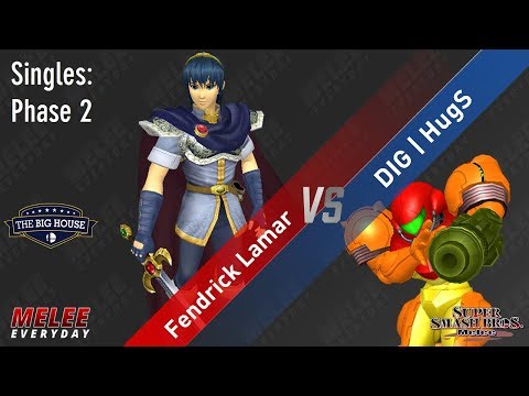 The Big House 8 - Fendrick Lamar (Marth) vs. DIG | HugS (Samus) - SSBM - Singles Phase 2