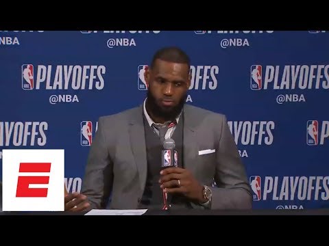 LeBron gets testy after game: 'You guys think I'm gonna throw my teammates under the bus?' | ESPN
