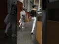 Walk Through The Mall In White Ballet Tights Before Performance