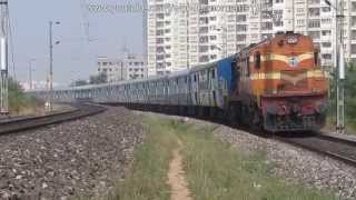 preview picture of video 'Hard Honking And Beautiful Curving KZJ WDG3A Leading Bidar Hyderabad Intercity Express.'