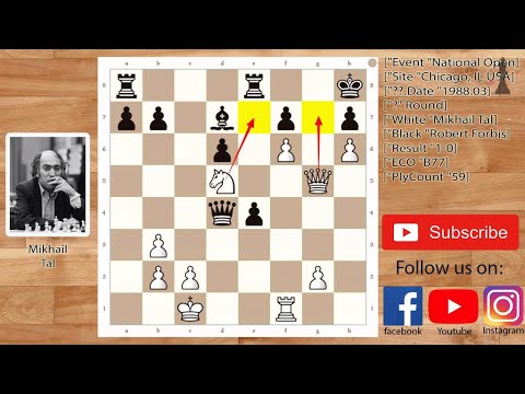 Amazing One Knight Checkmate by Tal | Mikhail Tal vs Robert Forbis (1988)