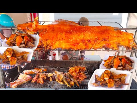 One whole hog is gone in 1 hour | Pattaya Grilled Pig in Phnom Penh city