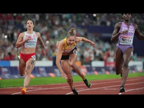 Gina Lueckenkemper defeated Mujinga Kambundji 10.99s🔥I Women's 100m Final Munich 2022