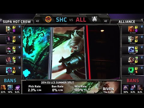 SUPA HOT CREW vs Alliance | S4 EU LCS Summer 2014 Week 9 Day 2 | SHC vs ALL W9D2 G3 Full Game HD