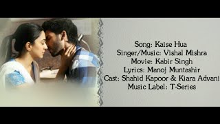 KAISE HUA Full Song With Lyrics Vishal Mishra - YouTube