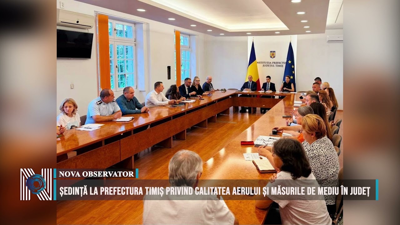 Ședință la Prefectura Timiș privind calitatea aerului și măsurile de mediu în județ