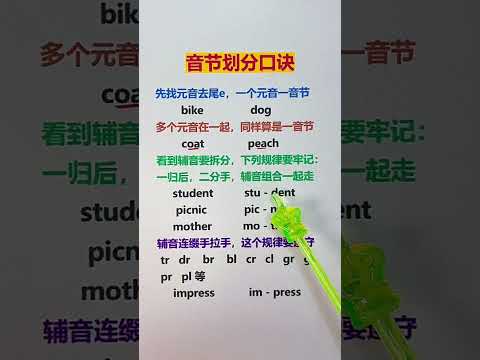 284 音节划分口诀（建议收藏） #知识推荐官 #语言教育 #零基础学英语 @快手粉条O3xhcy6vhfzcu3qe @快手教育O3xs4pwkr6yf6g56