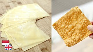 Download lagu Can be made WITHOUT a machine! Boiled/Fried Wonton Skin Recipe [100% Success] mp3