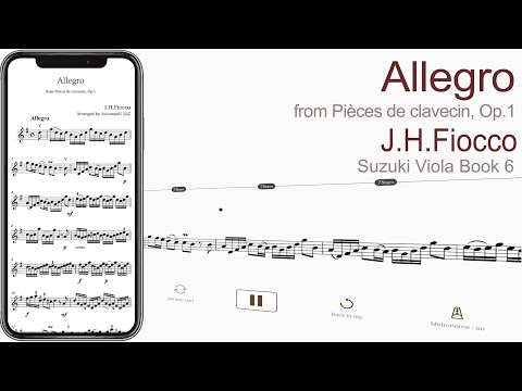 Allegro from Pièces de clavecin, Op.1 | J.H.Fiocco【 Violin Sheet Music 】