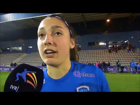20180413 Interview met KRC Genk Speelster Amber Tysiak na de kwalificatie voor de Beker finale