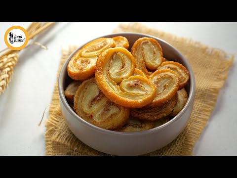Palmiers with Puff Pastry/ Sugary Heart Biscuits Recipe By Food Fusion