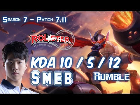 KT Smeb RUMBLE vs KLED Top - Patch 7.11 KR Ranked