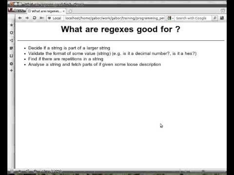 Beginner Perl Maven tutorial: 8.1 - regexes