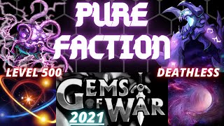 LEVEL 500 DONE! Umbral Nexus Pure Faction Team | Gems of War New Faction | Deathless Team Lvl 500