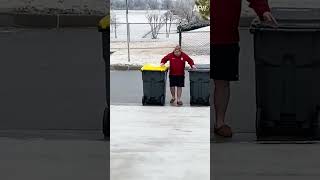 Slippery slippery! 😂 #Slippery #Ice #Fall #shorts