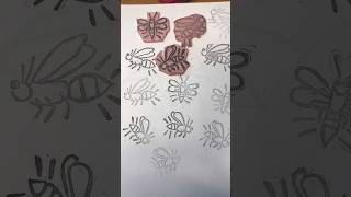 Firefly stamps! Thanks Maisie Bull for the inspiration 💕 #stamping #stamps #linocut #fireflies