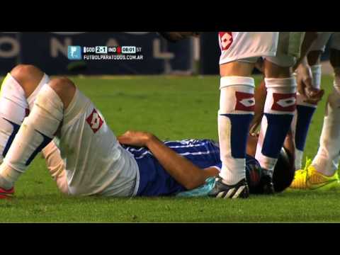 A Breitenbruch se le fue la pierna. Godoy Cruz 2 - Independiente 1. Primera 2014. Fecha 10. FPT.