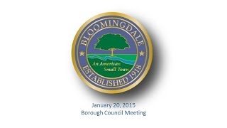 preview picture of video 'Bloomingdale Borough Council Meeting - January 20, 2015'