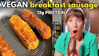 HIgh-Protein VEGAN Breakfast Sausage Recipe (13g protein, gluten-free, dairy-free)