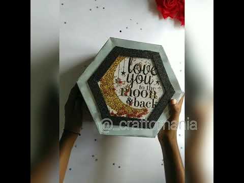 Hexagonal explosion box |Anniversary gift |explosion box with chocolates and fotos| by craftomania