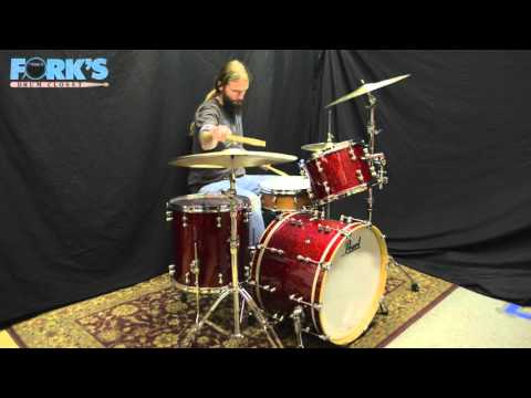 Pearl Music City Custom 3pc Drum Set in Red Glass Glitter 13, 16, 22