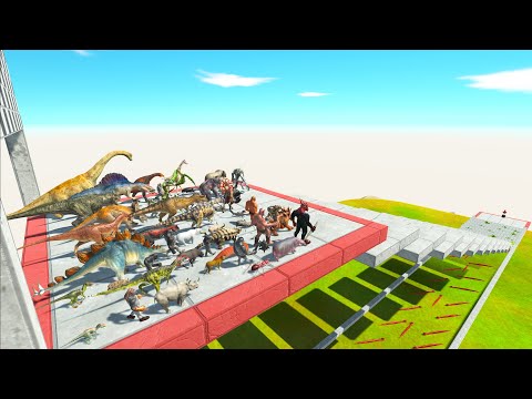 JUMP OVER SNAKE SPEED RACE OF DINOSAURS VS ALL - Animal Revolt Battle Simulator
