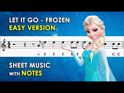 Let It Go - Frozen | Sheet Music with Easy Notes for Recorder, Violin Beginners Tutorial