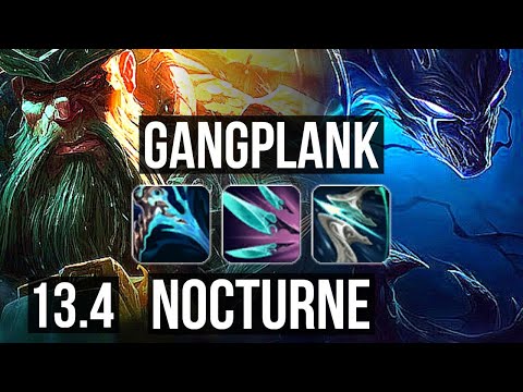 GANGPLANK vs NOCTURNE (TOP) | 3.0M mastery, 8 solo kills, 900+ games, Godlike | EUW Master | 13.4