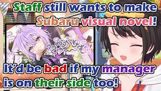 Staff still trying to convince Subaru to make a visual novel [hololive/ENG Subs]