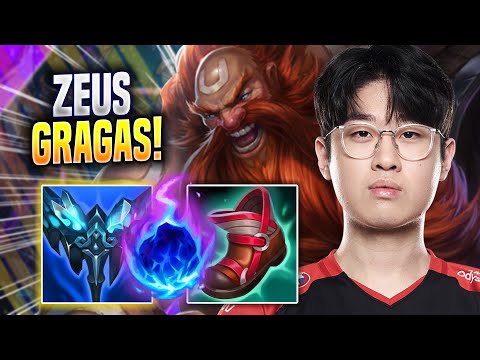 ZEUS IS SO CLEAN WITH GRAGAS! - T1 Zeus Plays Gragas TOP vs Jayce! | Season 2022